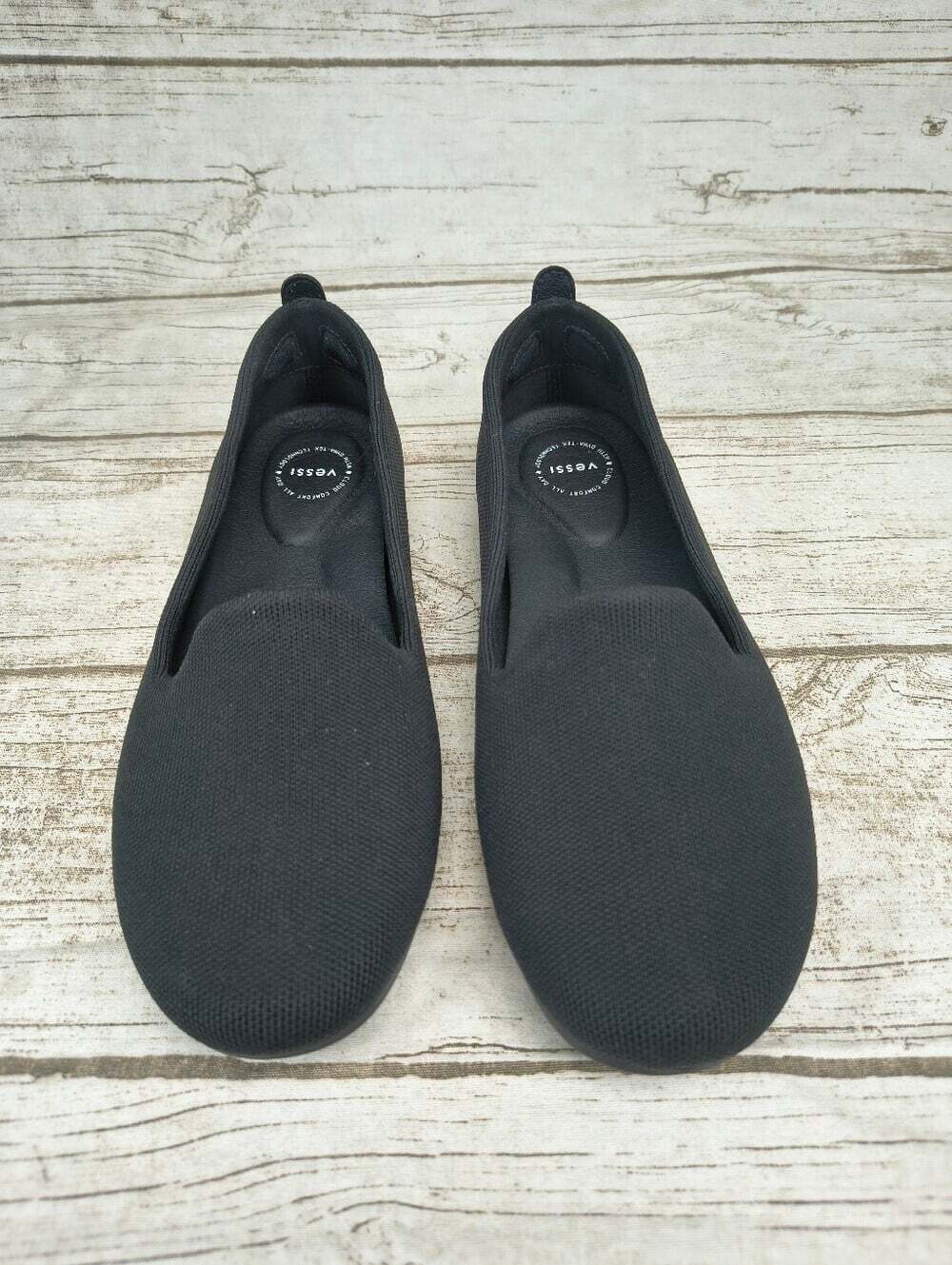 Vessi Market Flats Black Knit Flats Women Size 7.5